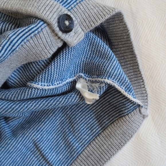 H&M blue striped preppy button down cardigan sweater 1.5-2 YRS baby boy - Picture 6 of 9